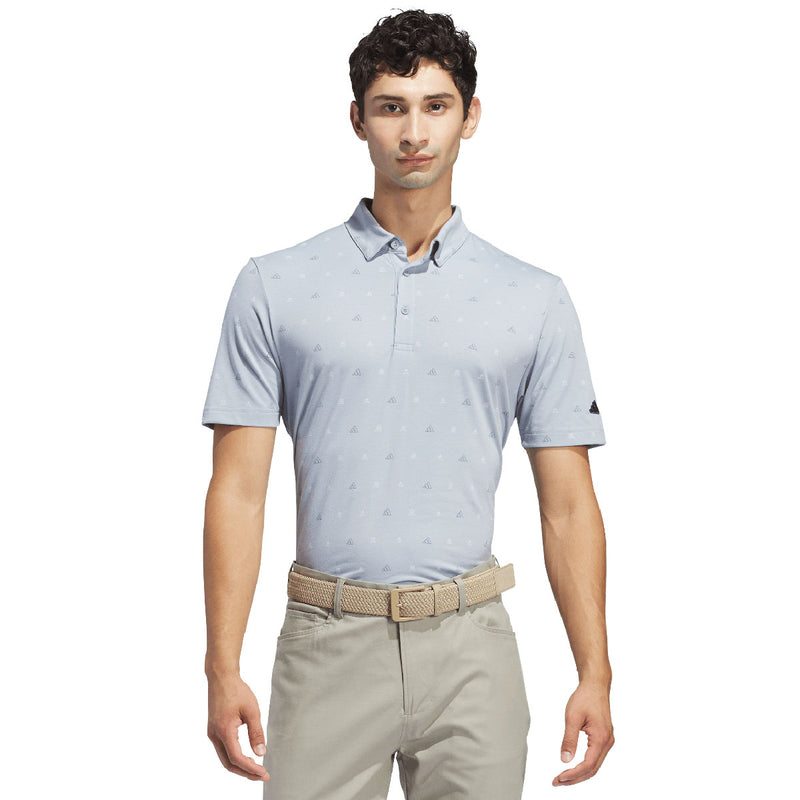 Adidas Go-To Print Polo (Light Grey)