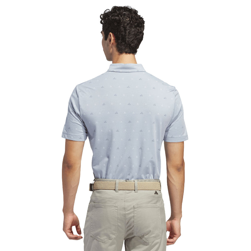 Adidas Go-To Print Polo (Light Grey)