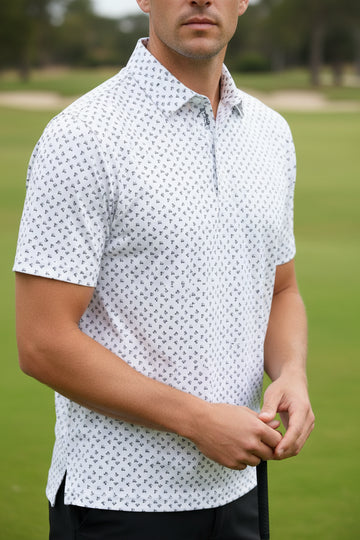 Bobby Jones Performance Golf Cart Print Polo black