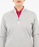Bobby Jones Ladies Clover Lux Pima 1/4 Zip Pullover - Heather Grey-2