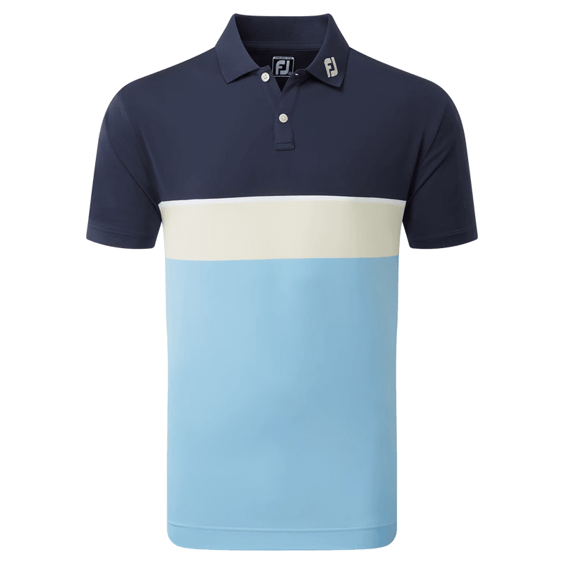 Footjoy Colour Theory Lisle Pique Polo (Navy/White/Almond/Blue)
