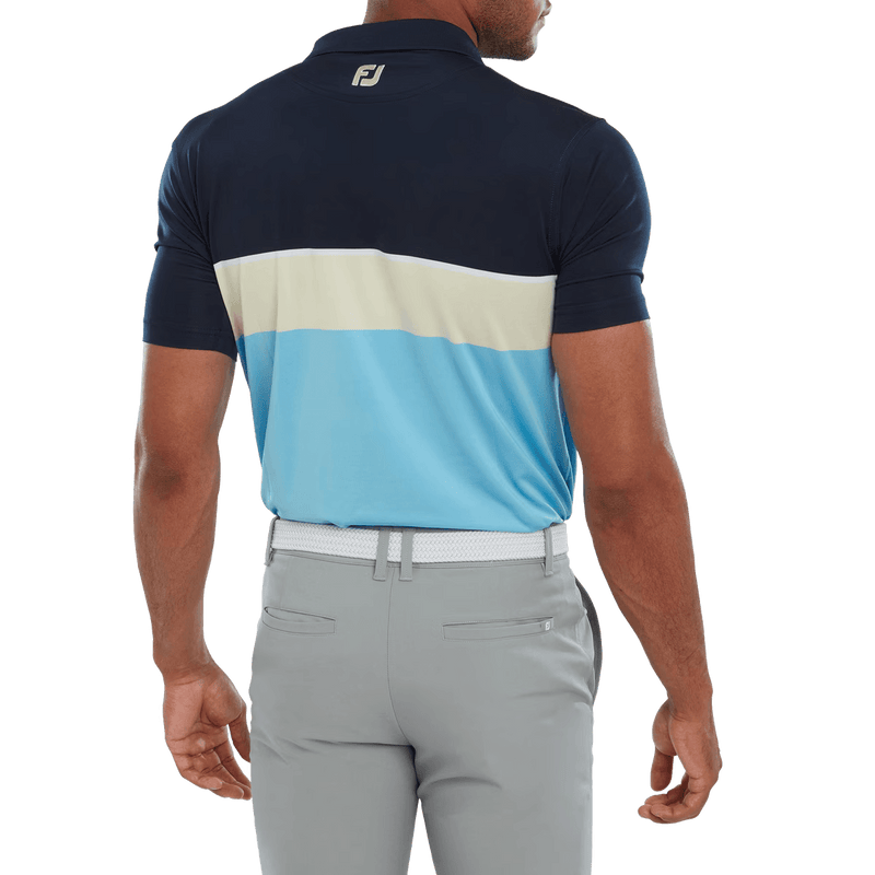 Footjoy Colour Theory Lisle Pique Polo (Navy/White/Almond/Blue)