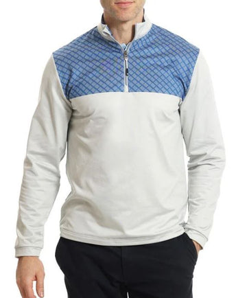 Island Green 1/4 Zip Top Layer With Dash Print