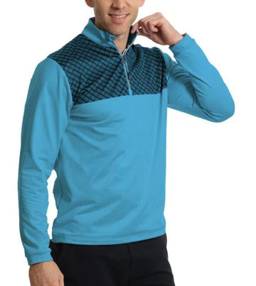 Island Green 1/4 Zip Top Layer With Dash Print - 0