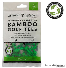 BAMBOO GRADUATED TEES 27MM/1" LIME GREEN 25 PACK