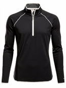 Bobby Jones Ladies Clover Lux Pima 1/4 Zip Pullover - Black-3