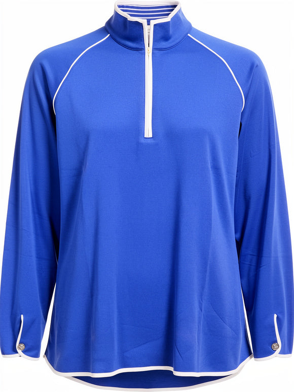 Bobby Jones Ladies Clover Lux Pima 1/4 Zip Pullover - Marina