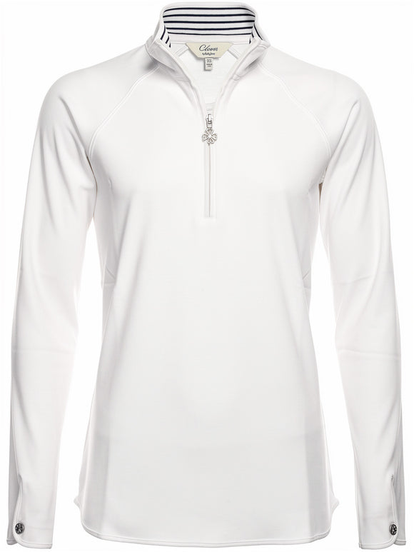 Bobby Jones Ladies Clover Lux Pima 1/4 Zip Pullover - White