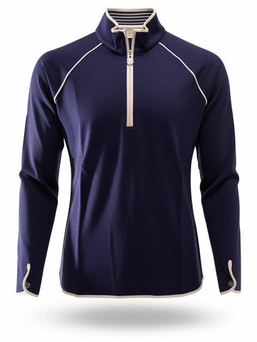 Bobby Jones Ladies Clover Lux Pima 1/4 Zip Pullover - Summer Navy - 0