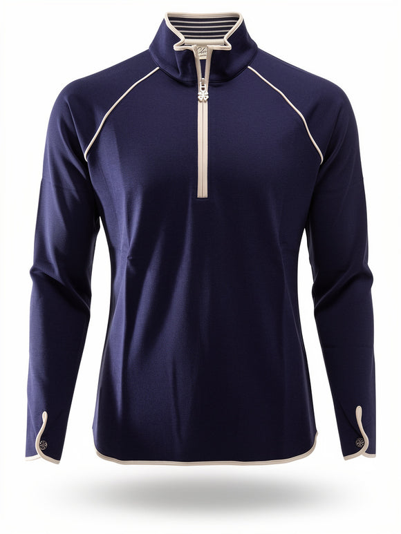 Bobby Jones Ladies Clover Lux Pima 1/4 Zip Pullover - Summer Navy