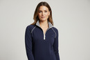 Bobby Jones Ladies Clover Lux Pima 1/4 Zip Pullover - Summer Navy-3
