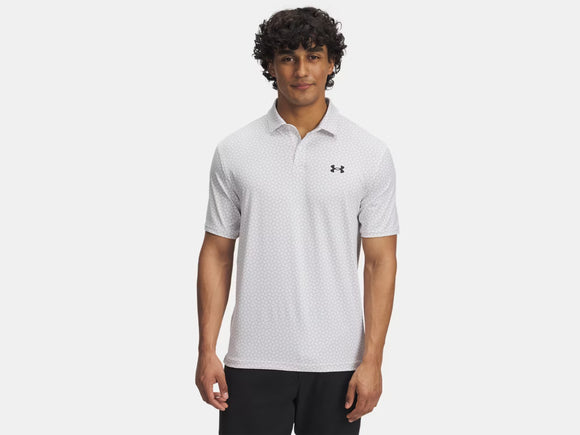 UA T2G Printed Polo - White/Halo Grey