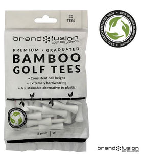 BAMBOO GRADUATED TEES 51MM/2"WHITE 20 PACK