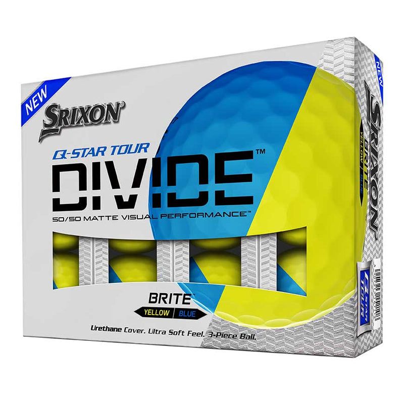 Q-Star Tour Divide Golf Balls Yellow/Blue - Dozen