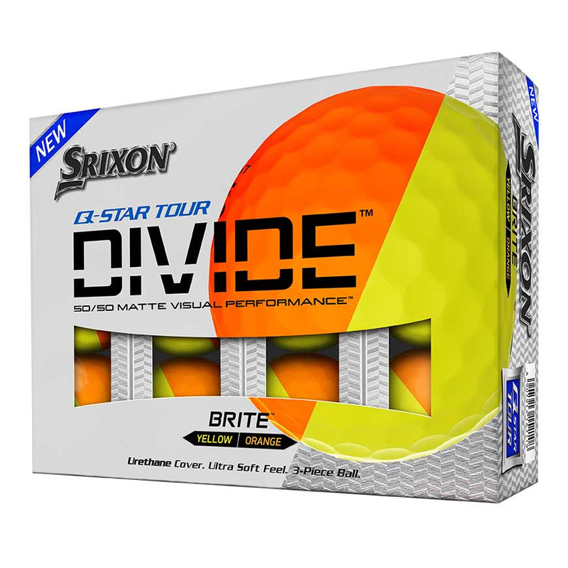 Q-Star Tour Divide Golf Balls Yellow/Orange - Dozen