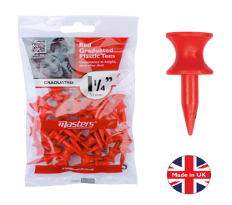 Masters Plastic Graduated Tees 1 1/4 Red 35 Pack